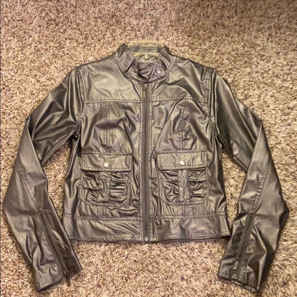 Silver Leather Jacket